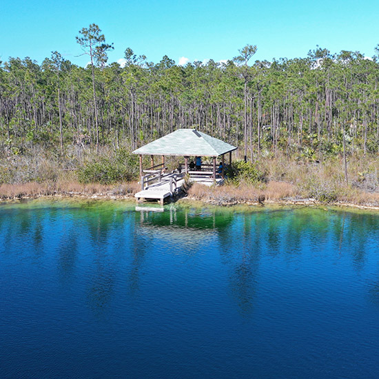 flight over captain bills blue hole